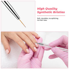 5 pièces Nail Art Pinsel Set Dotting Tool Nailart Pinsel Nageldesign Double End Dotting Pen Strass Professional Acryl Feinmalerei Nail Art Design