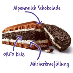 Milka Mmmax Oreo – Chocolat au lait alpin avec biscuits Oreo croquants et crème de lait – 300g