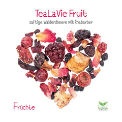 Tealavie - Thé pour enfants sans sucre - Fraises des bois et rhubarbe (200 g) Tealavie Fruit - Thé aux fruits en vrac