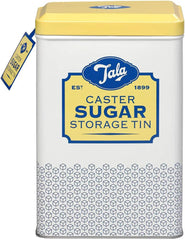 Tala Originals Boîte de rangement en métal au design rétro jaune et crème peut contenir un sac entier de sucre en poudre