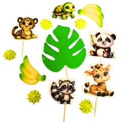 Set van 13 eetbare taartdecoraties – Safari thema