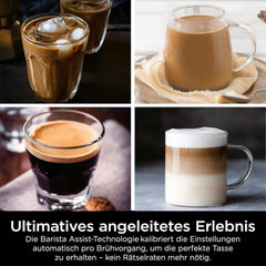 Ninja Luxe Pro Cafetière 3 en 1 avec moulin et mousseur pour latte, cappuccino, infusion à froid et expresso, facile à utiliser, 5 préréglages de mousseur, argent, ES701EU