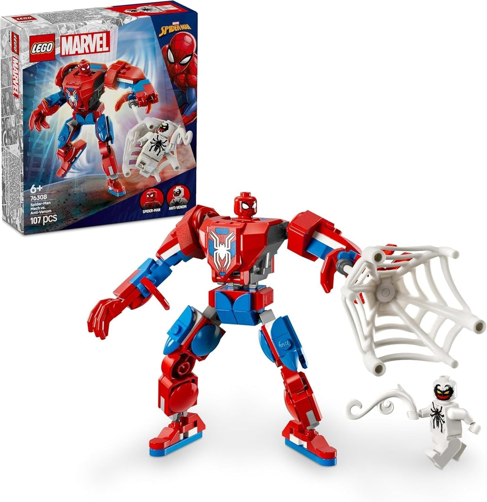 LEGO Marvel Spider-Man Mech contre. Anti-Venom - Jouet de super-héros avec 2 figurines - Figurine avec bras, jambes et doigts mobiles - Cadeau pour garçons et filles à partir de 6 ans 76308 Ensembles de construction Besuche den LEGO-Store Default Title