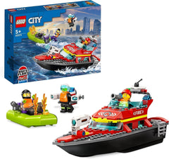 LEGO 60373 City Fire Boat - Jouet flottant avec bateau de course, 3 figurines et jetpack, idée cadeau pour garçons et filles 5+ ensembles de construction Besuche den LEGO-Store Default Title
