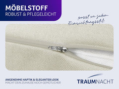 Traumnacht Cosy Back Oreiller de lecture 70 x 40 cm beige Housse amovible et lavable en 100 % polyester Poche latérale pratique Certifié Oeko-Tex Produit selon les normes de qualité allemandes