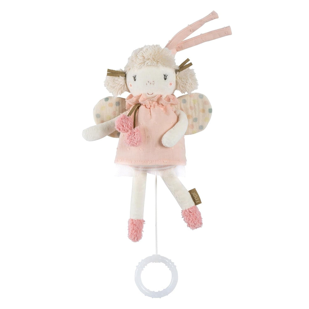 Fehn mini boîte à musique fée - peluche et aide-sommeil : boîte à musique à remontage avec la douce mélodie "Le Lac des Cygnes" apaise dans toutes les situations - pour les bébés et les jeunes enfants à partir de 0 mois Jucarii Bebe Naty Shop Fée