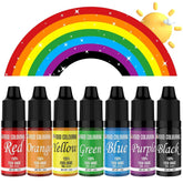 Colorant alimentaire, 7 x 12 ml, colorant alimentaire liquide très concentré. Set de couleurs, pour colorer pâtes, boissons, arômes, savons, slime. Décorations de gâteaux, ustensiles de cuisson (84 ml)