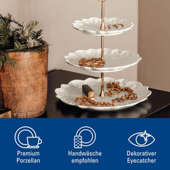 Villeroy & Boch Toys Delight Royal Classic, étagère décorative à plusieurs niveaux pour biscuits, pâtisseries et petits morceaux de gâteau, porcelaine premium, blanc