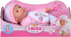 Simba 105140020 - Poupée Au Corps Doux My Love Baby Talk Avec Des Yeux Endormis Dans Une Jolie Robe Fait 24 Sons De Bébé Poupée Bébé De 30 Cm À Partir De 2 Ans Poupées Blanc Rose Naty Shop Caps