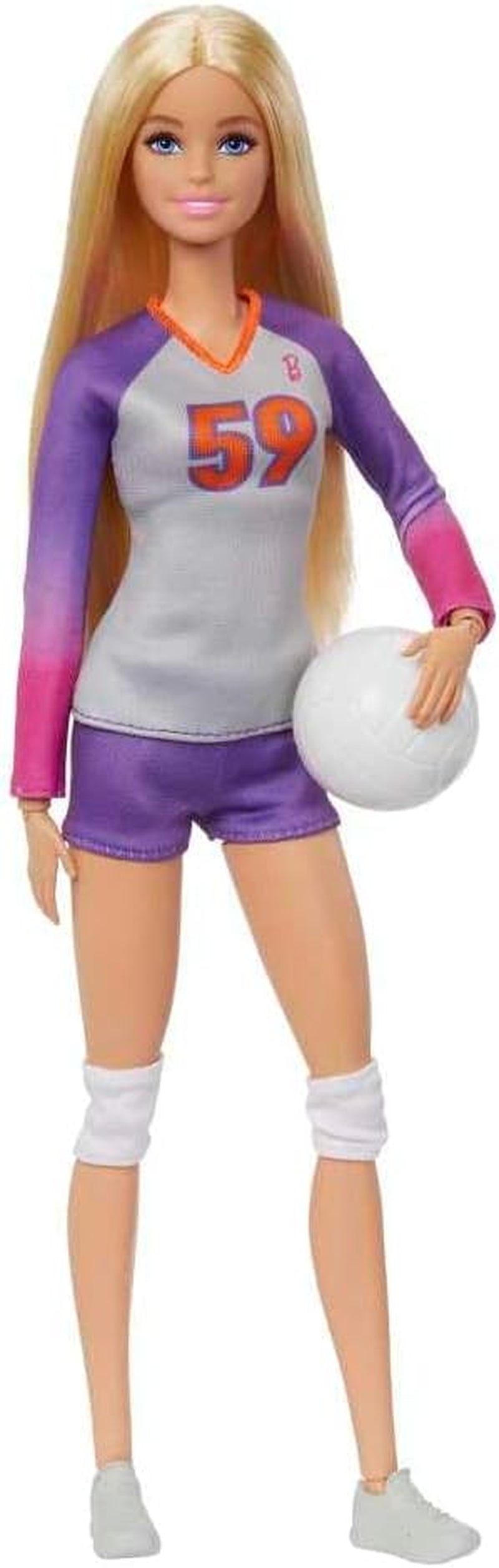 Barbie Made to Move - Volleyballspielerin-Puppe mit Trikot und Ball - 22 Gelenke für realistisches Spiel, inklusive Volleyball und Sportkleidung, HKT72