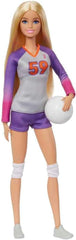 Barbie Made to Move - Poupée Joueuse de Volley-ball avec T-shirt et Ballon - 22 articulations pour un jeu réaliste, Comprend Volley-ball et vêtements de sport, HKT72 Naty Shop Modern Dolls