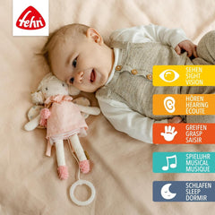 Fehn mini boîte à musique fée - peluche et aide-sommeil : boîte à musique à remontage avec la douce mélodie "Le Lac des Cygnes" apaise dans toutes les situations - pour les bébés et les jeunes enfants à partir de 0 mois Jouets Bebe Naty Shop