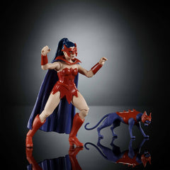 Figurine d'action Masters of the Universe Origins Catra de la collection Cartoon, env. 14 cm de haut Série TV des années 1980 Héroïne Princesse du Pouvoir Conception détaillée et accessoire chat JBM84 Figurines Naty Shop