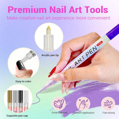 12 couleurs 3D Nagellack Stift Set, Nail Art Pen Nagellackstifte Nageldesign pour DIY Nail Art, Beauty Schönheit, Maniküre Werkzeuge, Zuhause Und Den Nagel-Diy Nageldesign Zubehör