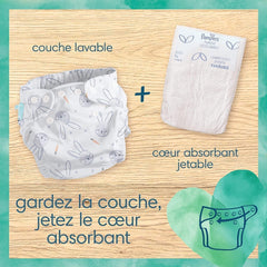 Harmony Hybrid, 200 de miezuri protectoare de unică folosință, absorbție suplimentară, pentru scutece hibride lavabile, protejează pielea sensibilă a bebelușului