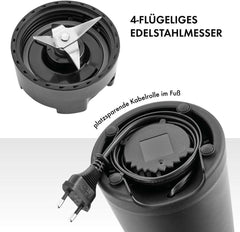 ZWILLING Batteur sur socle, Smoothie Maker, Inkl. Trinkflasche Mit Verschluss, 600 Ml, 300 Watt, Edelstahl/Kunststoff, Schwarz Kitchen Naty Shop