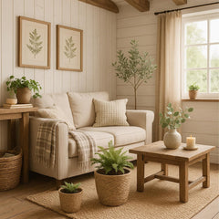 Relaxdays Pots de Fleurs, Lot de 3, Roseau, Pots de Plantes avec Film, 3 Tailles, Style Boho, Pots Ronds, Naturel