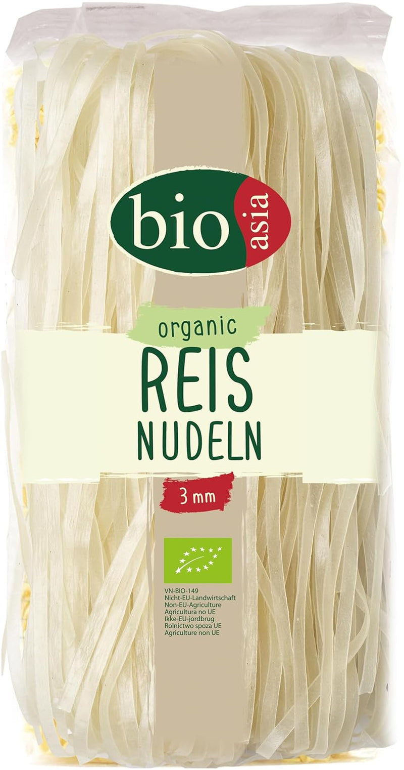 BIOASIA Nouilles de riz biologiques, nouilles asiatiques à la farine de riz 100 % biologique, sans gluten et végétaliennes, 1 x 200 g