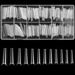 240 pièces d'ongles artificiels, pointes de faux ongles extra longues, couverture complète, pointes d'ongles ballerine (transparent)