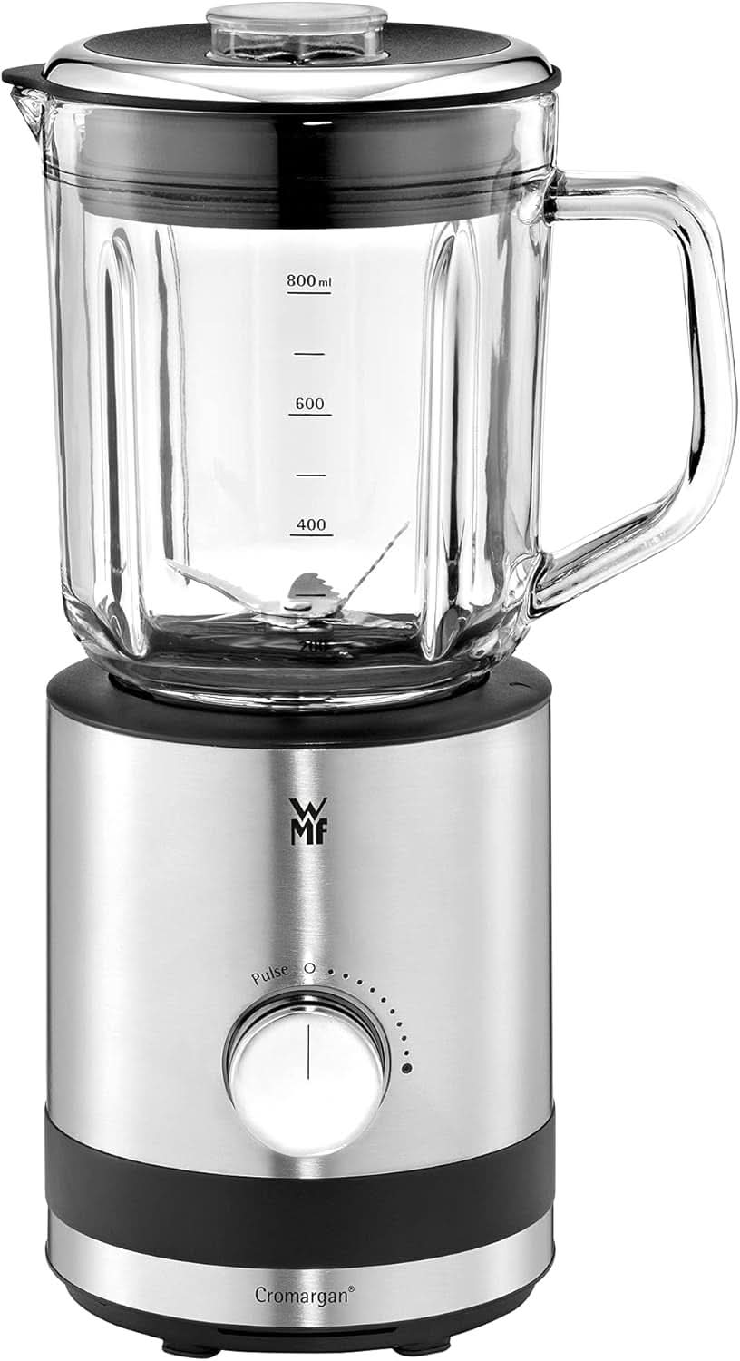 WMF Küchenminis Kompaktmixer, Mini Standmixer, 400 Watt, Standmixer Klein, Glasbehälter 0,8 L, Pulsstufe, Cromargan Matt Kitchen Naty Shop