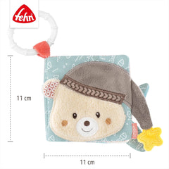 Fehn Soft imagier Bruno - livre doux pour bébés en tissu avec motifs d'animaux - livre de jouets en tissu à suspendre pour poussettes et sièges auto - livre avec des pétards pour bébés et enfants à partir de 0 mois Baby Toys Naty Shop