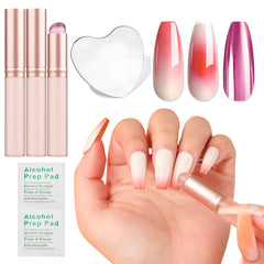 Aokitec 14 pièces outil en silicone pinces à ongles pour Gel Naillack UV, pinces à gel faciles à utiliser pour UV Naillack Chrome poudre à ongles, outil de Nail Art pour effet miroir Ombre Blush, pinces à ongles