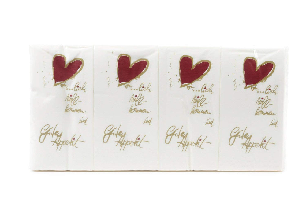 Serviettes motifs rigolos, 2 épaisseurs, Welcome / Bon Appetit 33 X 33 Cm pli 1/8, paquet de 8 (8 X 250 pièces)