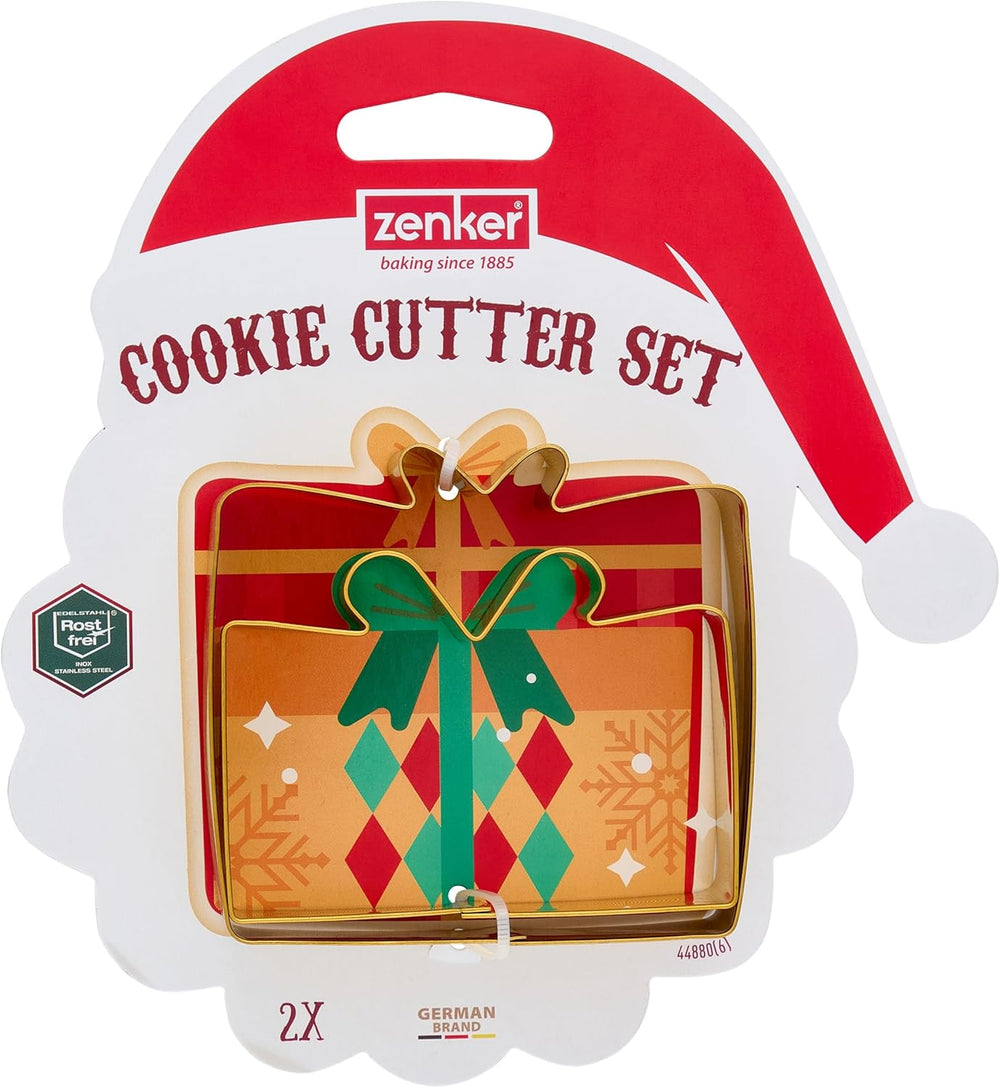 Zenker Lot de 2 emporte-pièces, coffrets cadeaux, acier inoxydable, couleur or, grand ensemble 8 x 8,5 cm, petit ensemble 6 x 8,5 cm