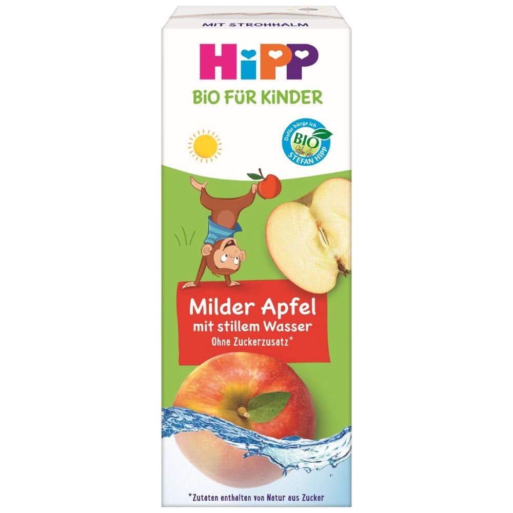 Jus de pomme bio Hipp à l'eau claire, paquet de 15 (15 x 200 ml) Mère et Enfant Naty Shop