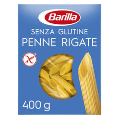 Pâtes Penne Rigate Barilla sans gluten, à base de riz et de maïs – 1 paquet (1 x 400g)