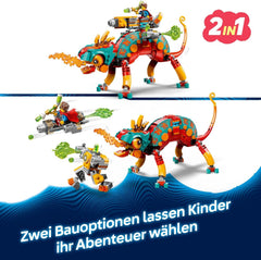 LEGO DREAMZzz Mateos Feuer-Chamäleon - Tierfigur, die Sich in EIN Spielzeug Jet & Mech oder einen Wächter verwandelt - Bauset für Mädchen und Jungen ab 7 Jahren inkl. 2 Minifiguren - Geschenk 71492