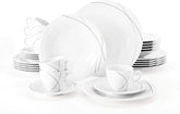 Seltmann Weiden 001.706904 Trio Highline Service de table combiné, 30 pièces, 36,5 x 31,2 x 36,9 cm, Blanc