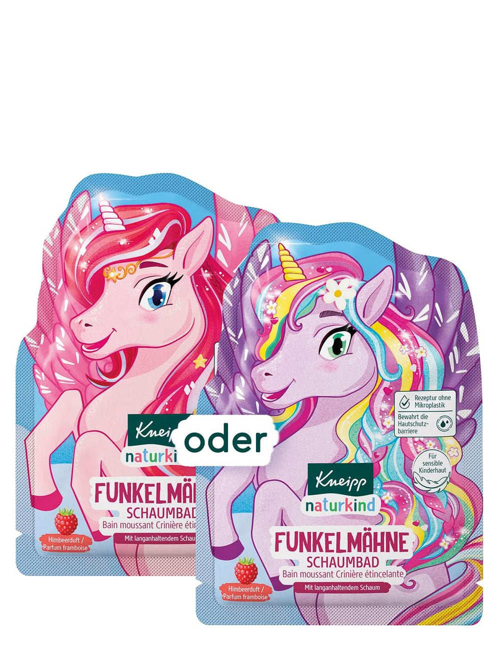 Kneipp Naturkind, aditiv de baie unicorn pentru copii cu aromă de zmeură și ulei de jojoba hrănitor, 40 ml Duș și baie Naty Shop