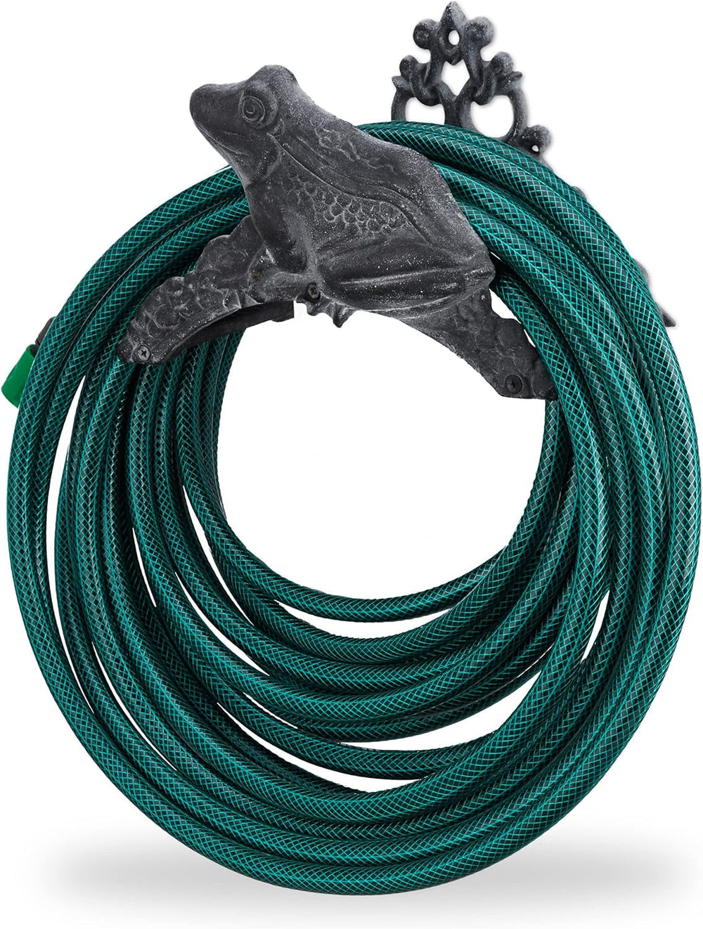 Support pour tuyau d'arrosage Relaxdays, en fonte, motif grenouille, nostalgique, support pour tuyau, HxLxP : 19 x 27 x 17 cm, gris