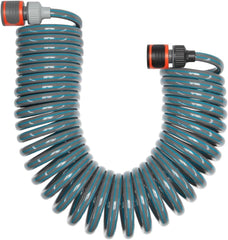 Gardena 4647-20 Kit complet de tuyau spiralé, avec rétraction automatique du tuyau, avec buse de pulvérisation et raccord de robinet (longueur du tuyau : 10 m, diamètre du tuyau : 9 mm, kit : oui)