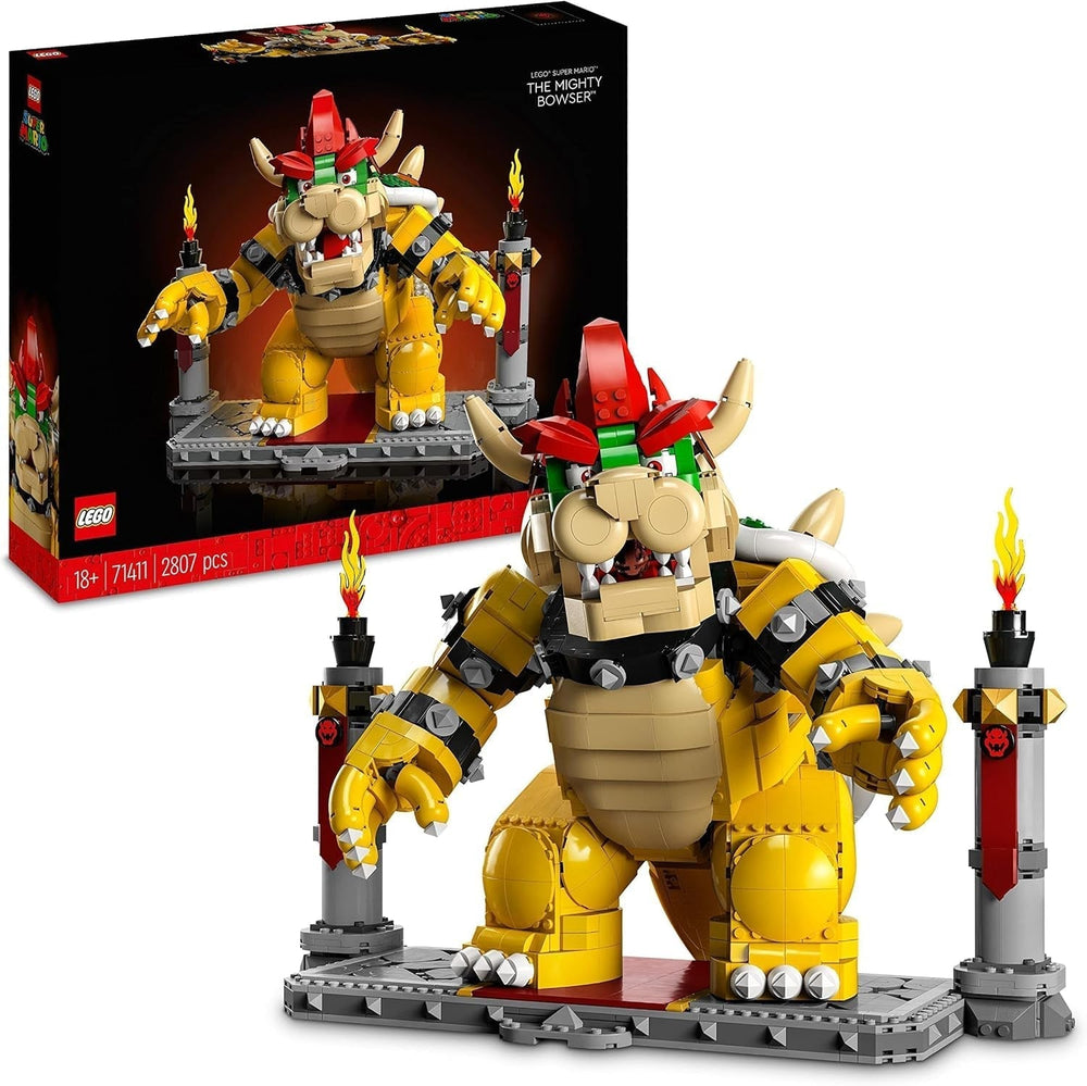 LEGO Super Mario The Mighty Bowser Kit de modèle 3D Grand ensemble de figurines mobiles à collectionner comprenant une plate-forme de duel Idée cadeau pour les fans Décoration de salle d'exposition 71411 Jeux de construction Besuche den LEGO-Store Singur