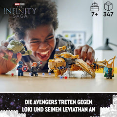 LEGO Marvel Avengers contre. Ensemble de jouets de construction Léviathan avec figurines Hulk et Captain America, Loki, Black Widow et Chitauri Ensemble de jeu Avengers pour garçons et filles à partir de 7 ans 76290 Ensembles de construction Besuche den LEGO-Store