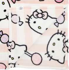 Couvre-lit Hello Kitty, rose, couverture douce 130X170Cm, couvre-lit en microfibre couvre-lit ou couvre-lit canapé. Qualité avec certificat Oekotex, Sanrio Lits et Couvertures Besuche den Kanguru-Store