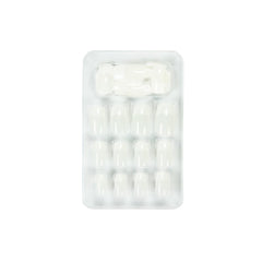 Glam'Up Paris - Faux Ongles - Couverture Complète - Facile à Utiliser - 24 Faux Ongles Par Boite + Double Adhésif - Forme Carré XL - N°3 - French manucure, Blanc