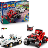LEGO Sonic the Hedgehog Silvers Auto vs. Knuckles’ Monstertruck - Kinder Spielzeug mit 2 Flitzern und 2 Minifiguren - Geschenk für Jungen und Mädchen ab 8 Jahren - Sonic Fanartikel für Gamer - 77118