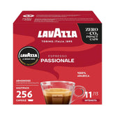 Lavazza, A Modo Mio Passionale, 256 capsules de café, pour un Espresso aux notes de caramel et de chocolat, 100% Arabica, intensité 11/13, torréfaction foncée, 16 paquets x 16 capsules