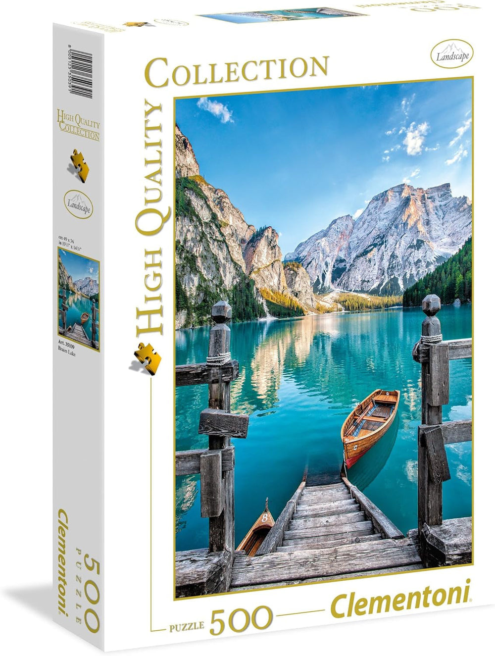 Clementoni 35039 Lac Braies - Puzzle 500 pièces à partir de 9 ans Puzzle coloré pour adultes avec des couleurs vives Jeu d'adresse pour toute la famille Belle idée cadeau Puzzle Naty Shop Titre par défaut