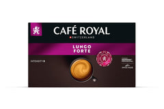 Café Royal Professional Pads, Lungo Forte, 50 dosettes Nespresso (R) Professional compatibles pour le bureau et la gastronomie, certifiées Rainforest Alliance, 100 % de café Arabica, intensité 8