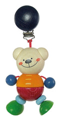 Jouet en bois 12778 - Pendentif en bois, série Henry l'ours, pour bébé à partir de 3 mois, fait main, avec clip de sécurité, dimensions env. 6,5 x 4 x 19 cm Jucarii Bebe Naty Shop Titre par défaut