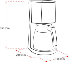 Melitta Enjoy Top Therm - Machine à expresso avec filtre et carafe thermique en acier inoxydable, pour jusqu'à 10 tasses de café, noir/acier inoxydable