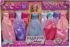 Simba 105733092 - Steffi Love Fashion Deluxe Robe de soirée avec huit robes supplémentaires et accessoires assortis, 23 pièces, 29 cm, à partir de 3 ans