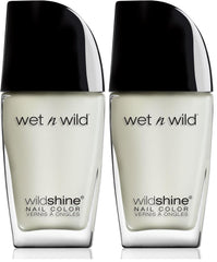 Wet n Wild Wild Shine Vernis à ongles, formaldéhyde, toluène, sans phtalates, formule longue durée à séchage rapide, couche de finition mate (lot de 2)