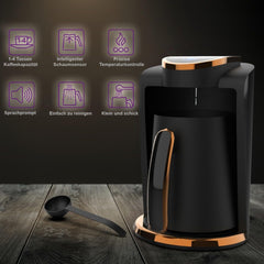 Cafetieră turcească Inca | Türk Kahve Makinesi | 250ml (1-4 cești) | 400W | IKM-01 | Protecție împotriva revărsării și fierberii fără apă | Placă de încălzire din oțel inoxidabil | Oprire automată | Pentru o cafea turcească perfectă