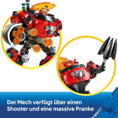 LEGO Sonic the Hedgehog Knuckles vs. Dr. Eggmans Egg Crusher Mech - Kreatives Spielzeug mit 2 Minifiguren, Ringe & Chaos Emeralds - Gamer Geschenk Jungen & Mädchen ab 8 Jahren - 77005