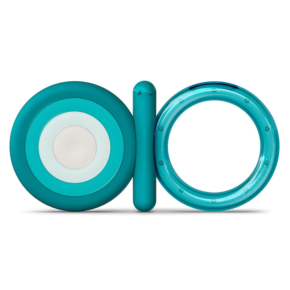 Suavinex Anneau de dentition en silicone pour bébé + 4 mois, anneau de dentition bleu papillon doux et léger